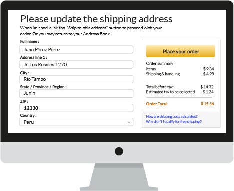 Imágen de un formulario con el zip o código postal de los estados unidos