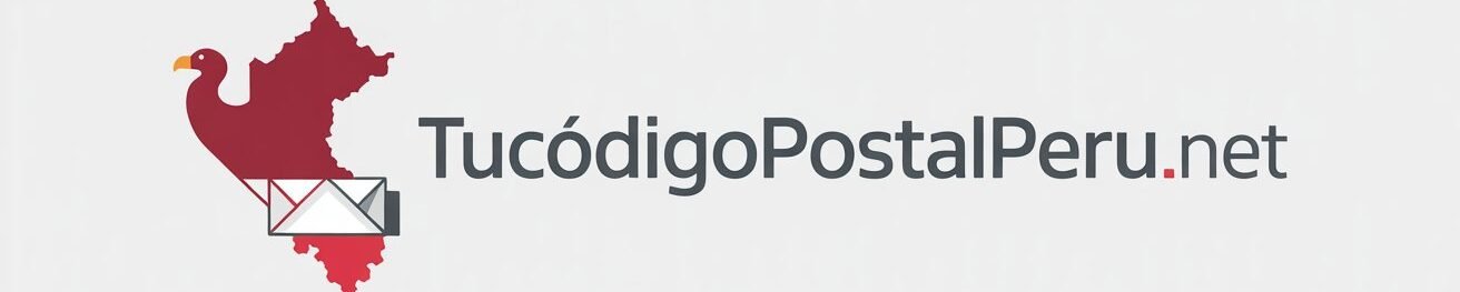 Imágen de un mapa del peru con una carta en el centro y el nombre de la web al costado en una tipografia simple de colores negros